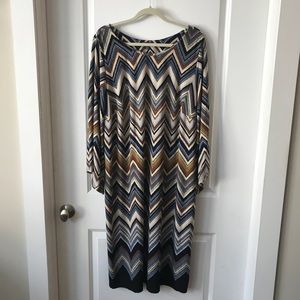 Roamans Chevron Dress with bell sleeves, Plus size